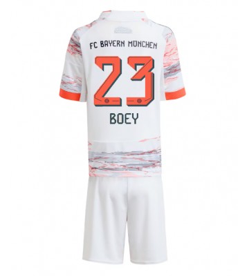 Bayern Munich Sacha Boey #23 Borta Kläder Barn 2025-26 Kortärmad (+ Korta byxor)